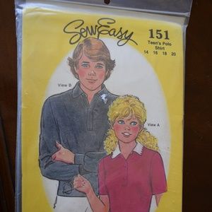 Vintage Sew Easy #151 Teen's Polo Shirt Sewing Pat